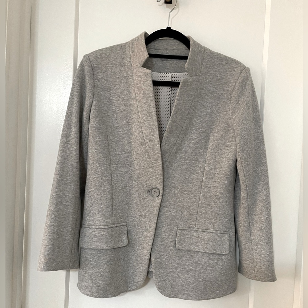 Gray knit Olivia Moon blazer, size XS
